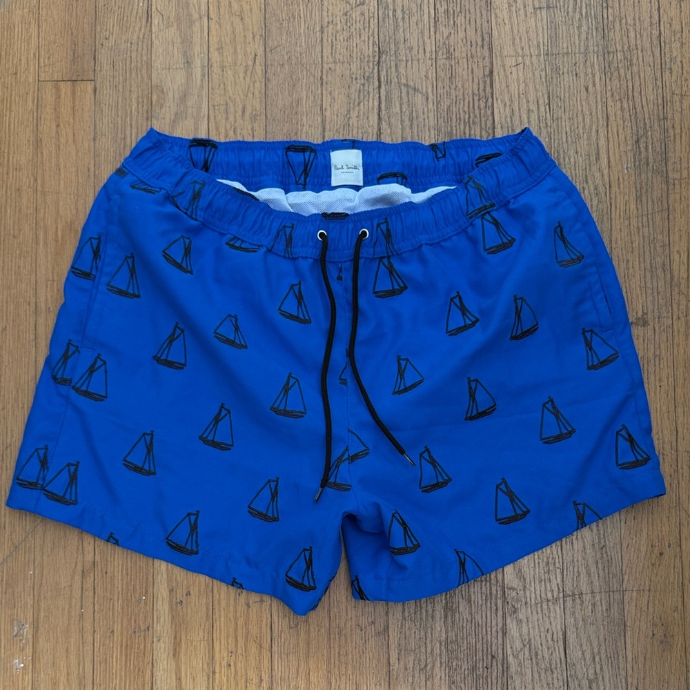 Paul Smith Blue Sailboat Print Swim Shorts